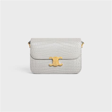 celine crocodile bag grey|CLASSIQUE TRIOMPHE BAG IN NILOTICUS CROCODILE.